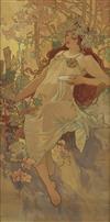 ALPHONSE MUCHA (1860-1939). [THE SEASONS.] Group of four decorative panels. 1896. 38x19 inches, 97x49 cm.